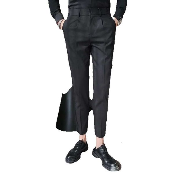 Trajes para hombres 2023 Primavera Verano Negocios Vestido Pantalones Hombres Color Sólido Slim Casual Pantalones Boda Novio Oficina Traje Social Ropa GG