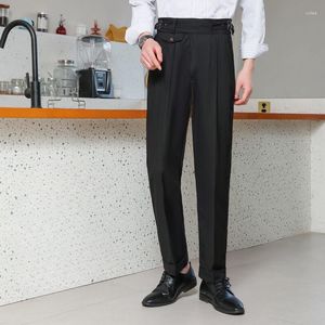 Costumes pour hommes 2023 printemps été mode taille haute pantalon homme affaires tenue décontractée pantalon hommes formel bureau travail H376
