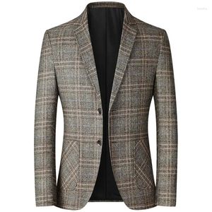 Costumes pour hommes 2023 Veste de costume Vêtements de haute qualité Business Blazers occasionnels Beau Plaid Slim Fit Blazer Taille 4XL-M