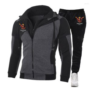 Herenpakken 2023 Thunderdome Afdrukken Lente Herfst Hoge Kwaliteit Katoen Sport Jas Hooded Sweater Mode Joggingbroek 2 Stuk