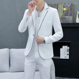 Trajes de hombre 2023 Trim Color Matching Suit Youth Slim Casual Handsome Two Pieces