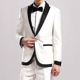 Herenpakken 2023 Witte man voor bruiloft Custome Made Suit Formal Blazer Business Party Dinner 2 -Piece Suit (jasbroek)