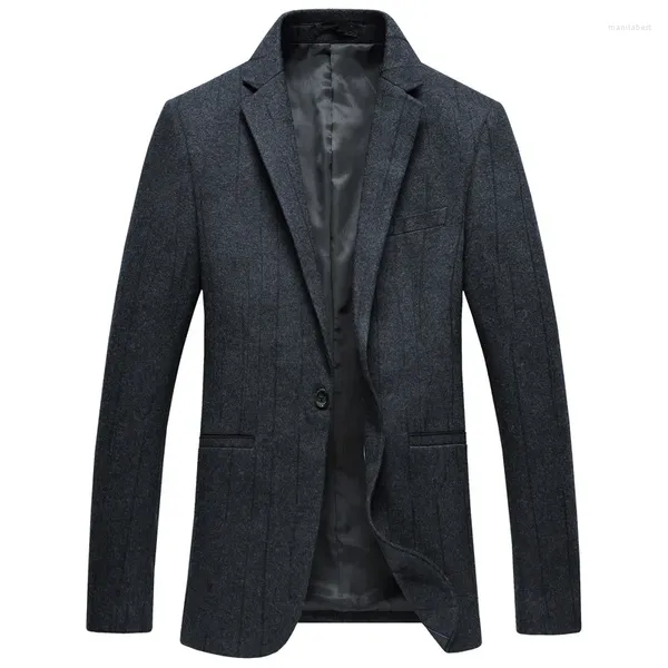 Trajes de hombre 2023 de lana clásico de negocios Casual moda raya chaqueta de alta calidad chaquetas de hombre chaquetas de lana de franela