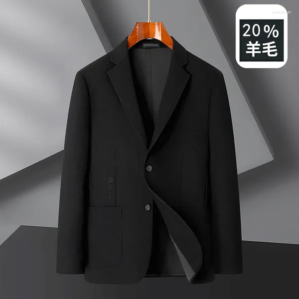Suits para hombres 2023 XL-9XL Moda Business Casual Slim Solid Color's Fleece Coat Plus Fat Bolsel de bolsillo grande Jacquard Craft Blazer