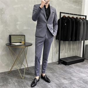 Trajes para hombre 2023, traje informal de negocios, versión coreana para hombre, profesional de boda para novio en el Reino Unido, Color sólido delgado, pequeño