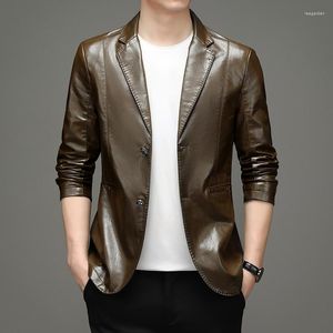 Costumes pour hommes 2023Four Seasons Boutique Haut de gamme Pure Hand Feel Business Version coréenne de Slim Simple Fashion Casual Veste de costume en cuir