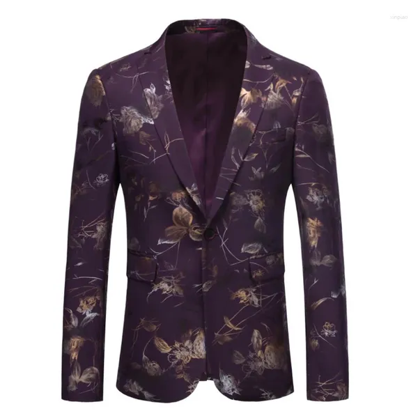 Costumes pour hommes, veste de costume de Style britannique, mode Boutique, tissu coloré, grande taille, bouton unique, Blazer fantaisie pour Banquet, 2023, S-6XL