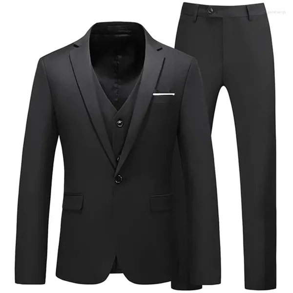 Costumes masculins 2024 Fashion Business Fashion Mentleman de haute qualité Black 3 pièces Suit / Blazers Coat Pantal