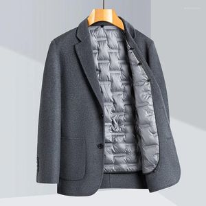 Suisses masculines 2024 - Fashion Business Gentleman Slim-Fit Color Color Down Downing Travel Travel Mariage décontracté Blazer en laine épaissie