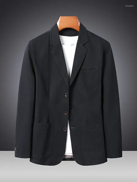 Trajes para hombres 2024 Vestido de caballero de negocios de moda Guapo Color sólido Alojamiento Viajes Casual Boda Chaqueta ligera Blazer A06