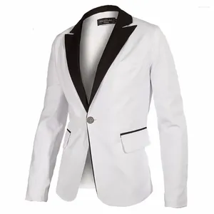 Herenpakken 2024 Hoogwaardige kostuum Homme White Amd Black Men Pak Formal Wedding For Prom Blazer Party Slim Fit 2 -delige Tuxedo