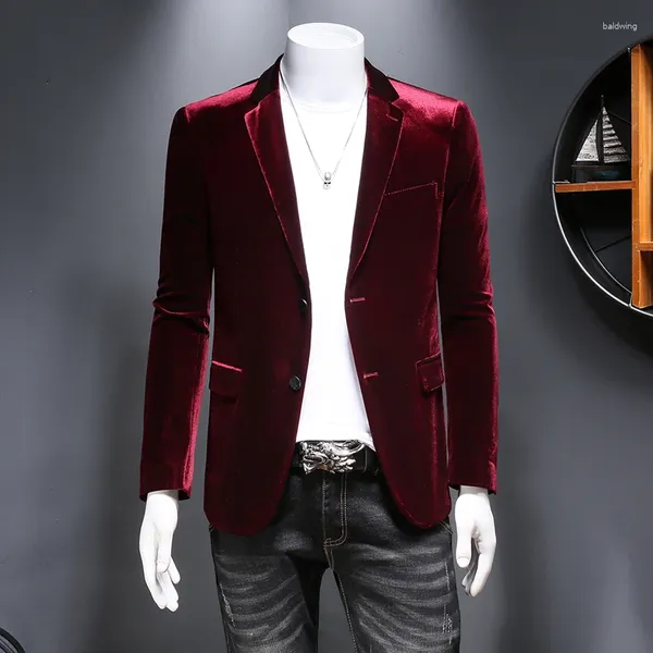 Suisses masculines 2024 Fashion de haute qualité Handsome Matching Butique Business Men Slim Small Small Automn Velvet Casual Trend Top M-4XL