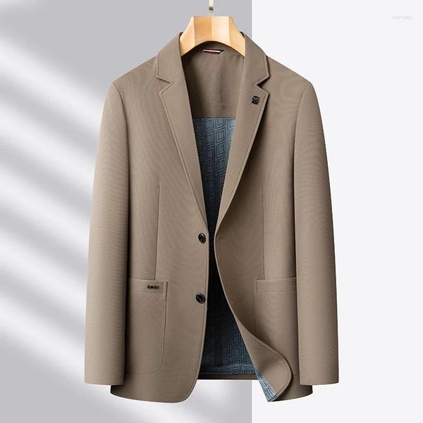 Suits para hombres 2024- Versión coreana del negocio de la moda Color sólido Color sólido