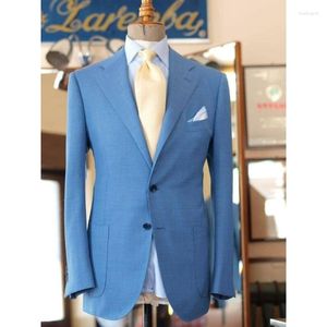Costumes masculins 2024 Blue haut de classe Boute sur mesure Pantalon de veste de mode décontracté Blazer Wedding 2 pièces (pantalon de veste)