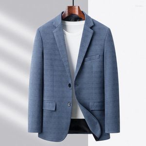 Costumes pour hommes 2024 Style discret hommes élégant blazer gris bleu kaki veste à carreaux costume mâle affaires tenues décontractées tenue à motif vérifié