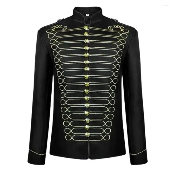 Costumes masculins 2024 Veste pour hommes médiévaux Steampunk Hussar Marching Band Military Drummer Parade Coat Cosplay Costume