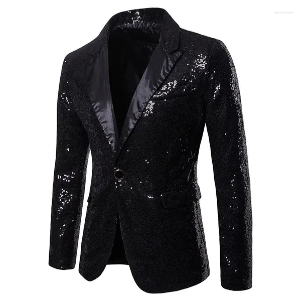 Costumes pour hommes 2024 Hommes Paillettes Blazer Designs Plus Taille 3XL Noir Velours Or Paillettes Costume Veste DJ Club Stage Party Mariage Perform Vêtements