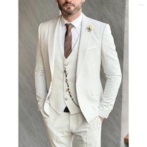 Costumes masculins 2024 Men de mariage Blazer Beige Elegant Single Poitain régulier décontracté décontracté