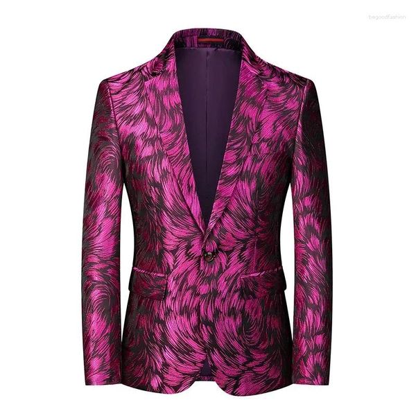 Costumes pour hommes 2024 Costume imprimé Banquet Business Casual Large One Button Top Coat