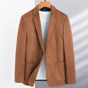 Herenpakken 2024 lente en herfst aankomsten smart casual blazers sneeuwfleece breipak kledingjassen modetrend jassen