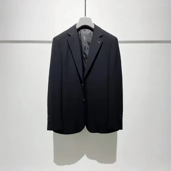 Costumes pour hommes 2024 Printemps Mode Personnalisation Haut de gamme Matériel de laine noire Technologie de coupe exquise Slim Fit Gentleman Costume