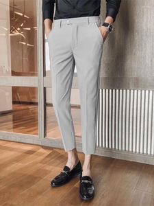 Herenpakken 2024 Rechte zakelijke broek Cropped Hoge kwaliteit Casual jongens losse pakbroek 5479