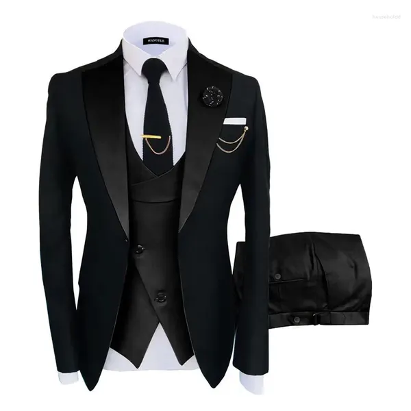 Costumes pour hommes 2024 Costume trois pièces coréen Slim Fit Business Banquet Hommes pour hommes Mariage