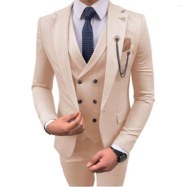 Trajes para hombre, traje de 3 piezas para hombre, vestido de ceremonia de boda, fiesta, noche, elegante, lujo, celebridad, hombre, ajustado, conjunto Graoom para hombre