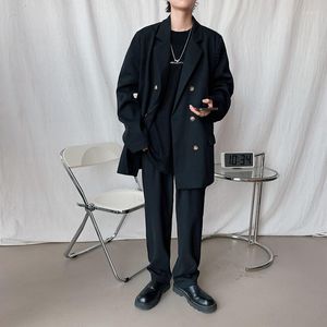 Herenpakken 4-kleuren pak mannen mode sociale heren jurk Koreaans bedrijf casual blazer/broek tweedelige set kantoor formeel