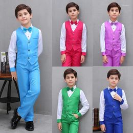 Costumes pour hommes 4pcs enfants garçons gilet formel vêtements pour enfants ensembles de tenues de performance de piano de mariage 3-12 ans