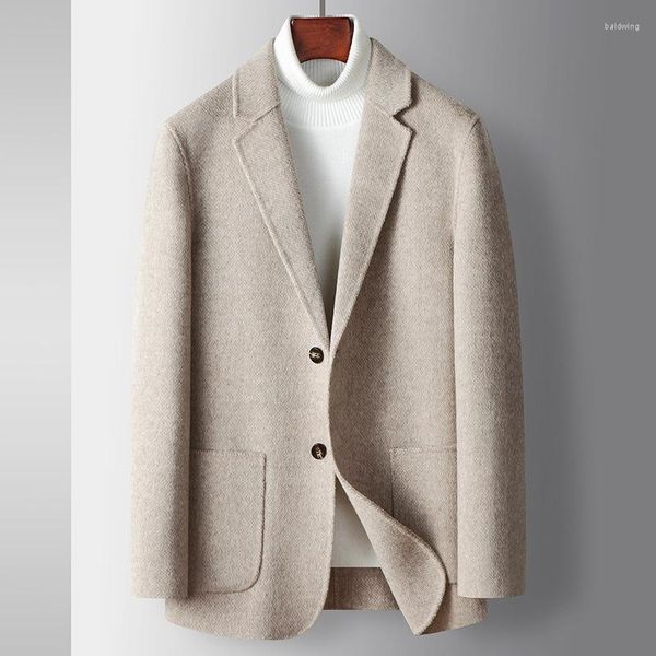 Costumes pour hommes 80% laine costume décontracté blazers double face laine cachemire chaud épais veste vêtements d'extérieur style coréen blazer automne hiver