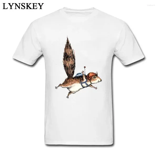 Costumes masculins A1064 T-shirts Squirrel de parachutisme drôle avec ailes hipster T-shirt cool pour les gars tshirts en coton personnalisé