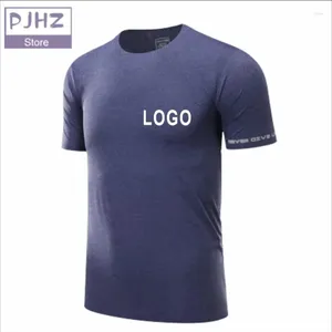 Costumes masculins A1105 Shirt Round Round Neck Gym T-shirt Personal Group Logo Design Brand DIY Imprimerie broderie Sportswear Man Femmes