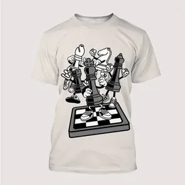 Costumes pour hommes A1339 Chess 3D imprimé hommes et femmes décontracté respirant séchage rapide mode rue surdimensionné col rond t-shirt à manches courtes