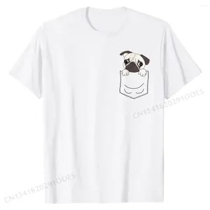 Herenpakken A1801 T-shirt Leuke zak Pug Puppy Dog T Shirts For Men Custom Tees Classic Printing Cotton