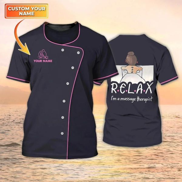 Trajes para hombres A2105 Terapia Camiseta impresa personalizada Moda de verano Cuello redondo Manga corta suelta Top cómodo de gran tamaño