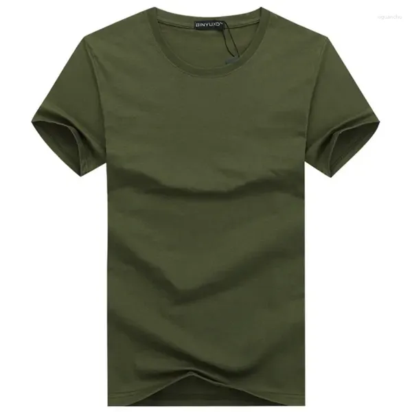 Costumes pour hommes A2327 Simple ligne de conception créative couleur unie coton t-shirts arrivée Style à manches courtes hommes T-shirt grande taille