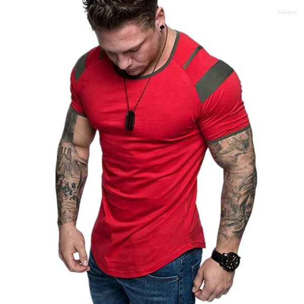 Trajes para hombres A2641 Hombres Casual O-cuello Hip Hop Camiseta Masculina suelta Slim Fashion Tees Tops Tamaño de EE. UU. M- 3XL