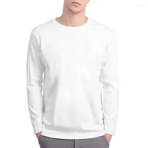 Costumes masculins A2841 Brand T-shirts à manches longues Cotton Couleur pure T-shirt O-cou homme T-shirt t-shirt t-shirt pour les vêtements masculins