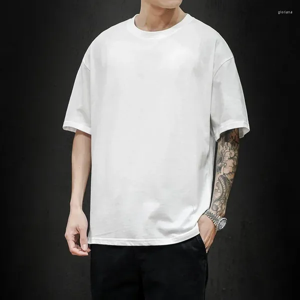 Trajes para hombres A2851 camiseta de verano 2023 moda sólida para hombre de gran tamaño hip hop manga corta casual algodón streetwear