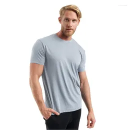Trajes para hombre A2932 Camiseta de lana merino superfina Capa base Transpirable Secado rápido Antiolor Sin picazón Talla de EE. UU.