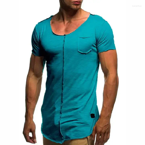 Costumes pour hommes A3077 T-shirt uni à manches courtes décontracté haut d'été t-shirts hommes Fitness