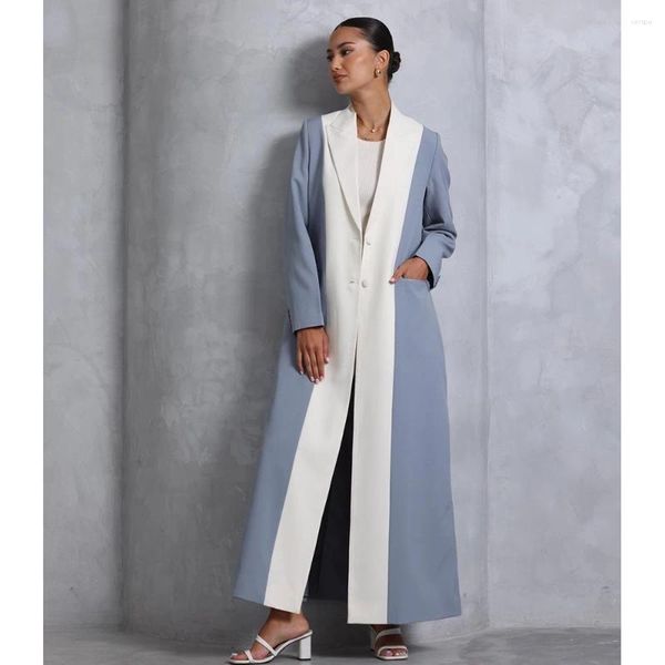 Costumes pour hommes Abaya Dubai Blazer de luxe de haute qualité Veste longue à poitrine unique 1 pièce sur mesure Bureau Lady Tenues Robe Femme Musulmane