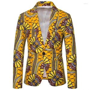 Trajes de hombre estilo étnico africano serie Yanhua Caicai traje de un solo pecho estampado característico