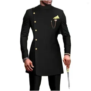 Costumes masculins africain pour hommes Stand Collar Blazer and Pantal