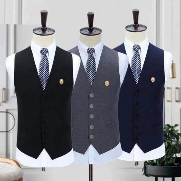 Trajes para hombre, chalecos de vestir para hombre, chaleco ajustado, traje para hombre, chaleco para hombre, chaqueta Formal de negocios informal sin mangas