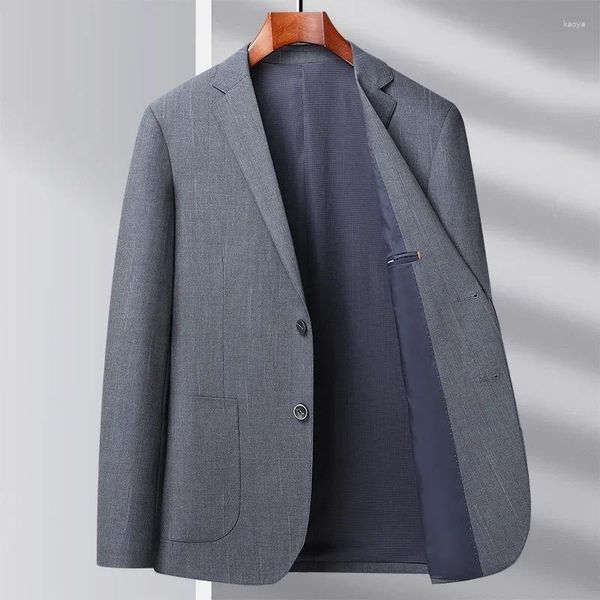 Costumes pour hommes Arrivée FaHion Spring Coat Business Fit Couleur solide Single Single Casual Elastic Taille M L XL 2XL 3XL 4XL