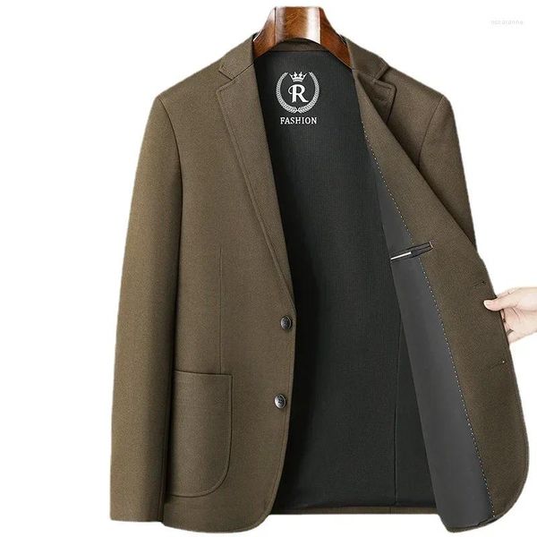 Costumes pour hommes Arrivée mode haut de gamme automne et hiver clair couleur unie grande veste de poche