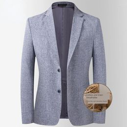 Herenpakken Collectie Mode Linnen Casual Pak Zomer Dunne Fit Katoenen Blazer Jas Maat M L XL 2XL 3XL 4XL