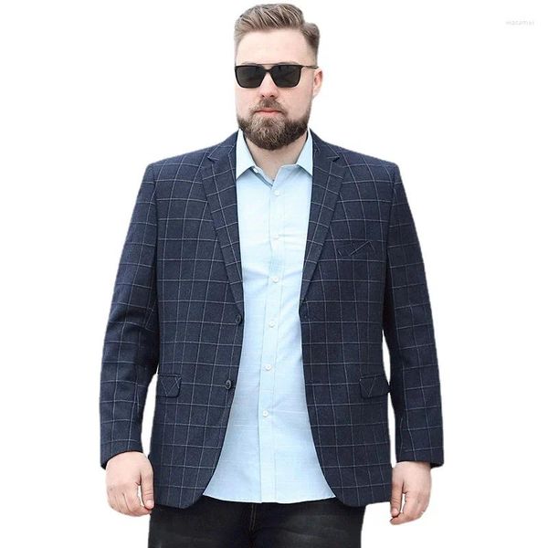 Trajes para hombres Llegada Moda Suepr Abrigo de traje a cuadros de gran tamaño Blazers casuales sueltos Otoño e invierno Tallas grandes XL-7XL 8XL 9XL